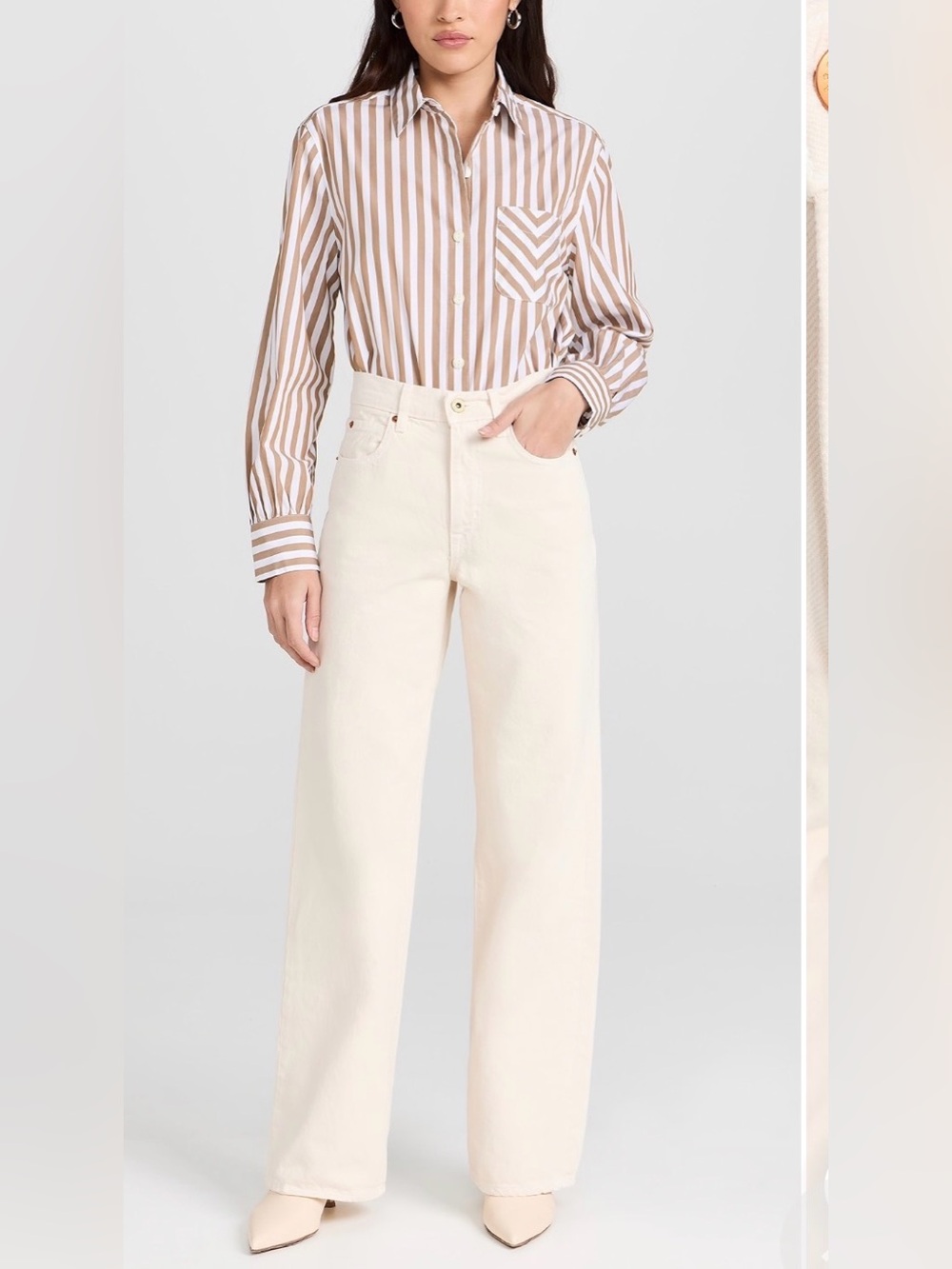 SLVRLAKE Grace Wide Leg Jeans White Waist 30